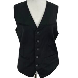 Express Black Tailored Vest Women Y2K Button Front Waistcoat Career Size S